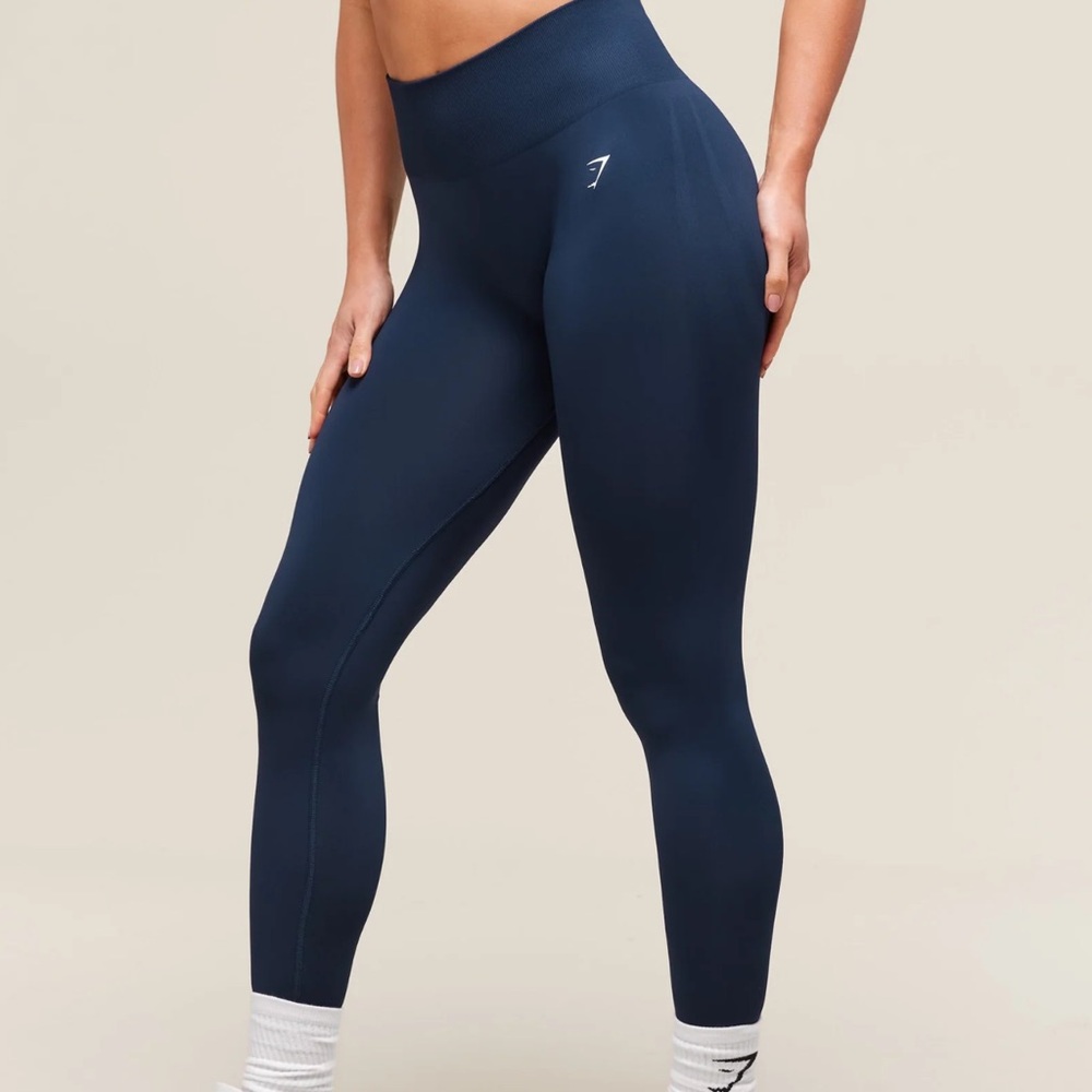 Gymshark Seamless High-Rise Leggings & Sports Bra - Navy Blue